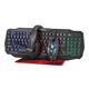 Set Tastatura+Miš+Podloga+Slušalice Xtrike CM406 4in1 gejmerski set sa površinskim osvetljenjem crno/crveni